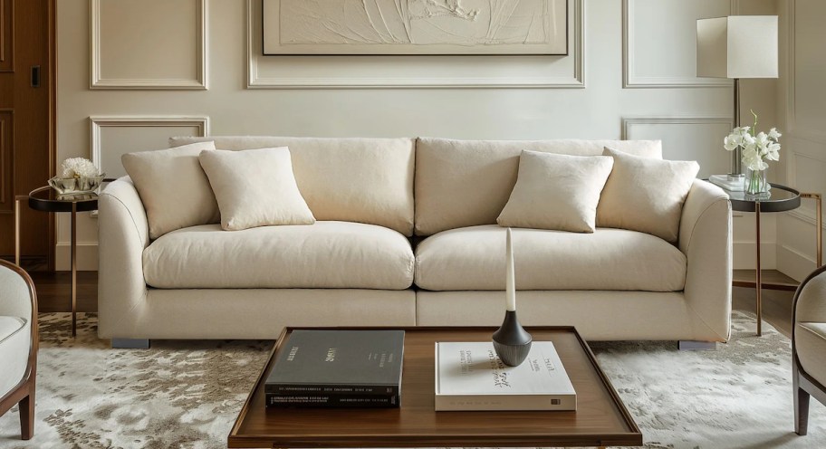 beige sofa in living room