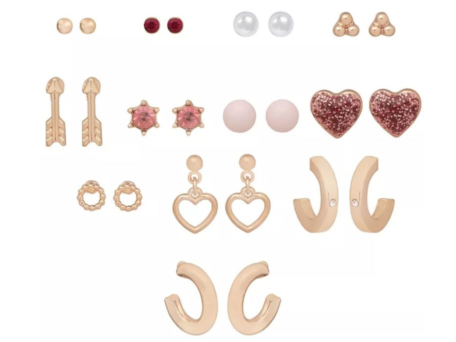 A 12 pack of earrings 