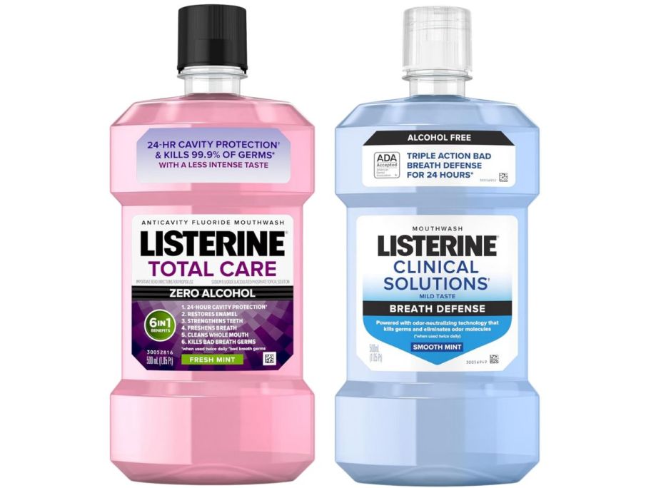 2 bottles of Listerine Total Care and Clinical Solutions