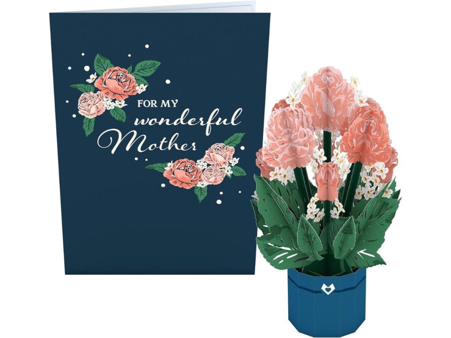 A 3-d popup card of a flower bouquet