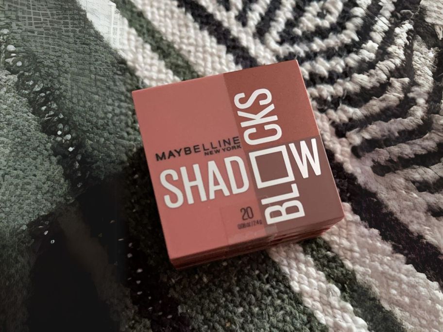 Maybelline Shadow Blocks Eyeshadow Palette on blanket