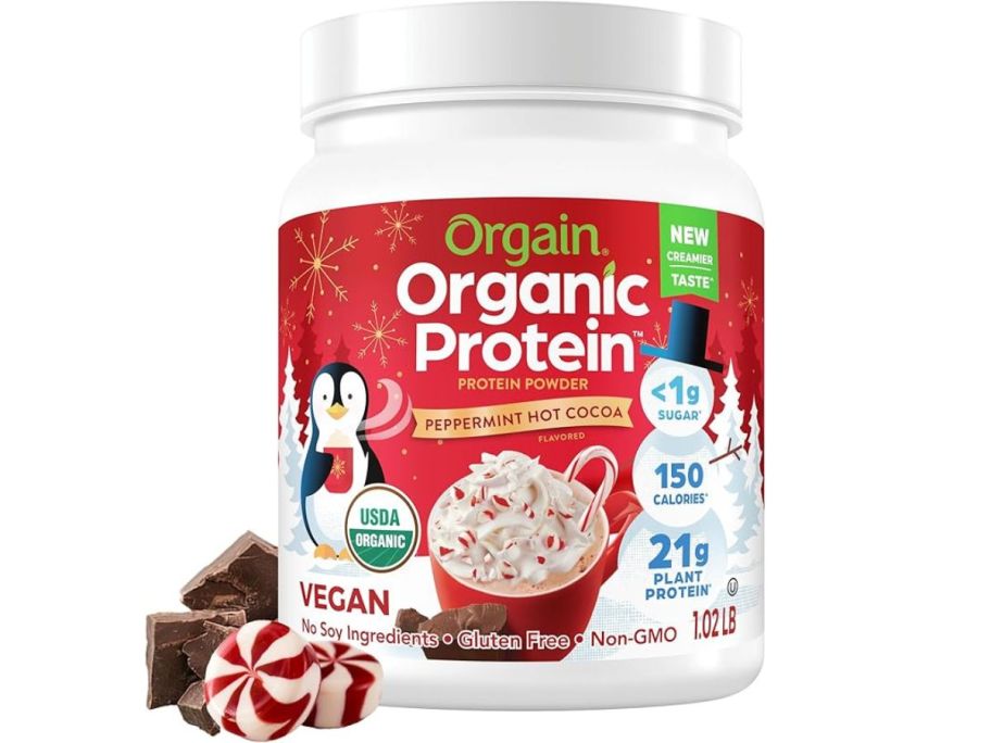 Orgain Protein Peppermint Hot Cocoa 1.02 Pound Can