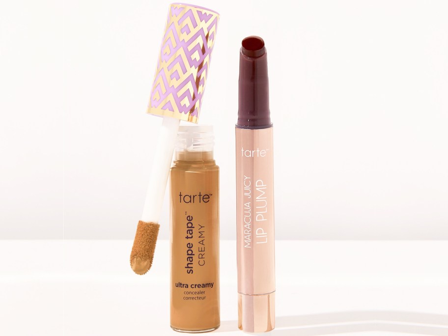 tubes of tarte shape tape and maracuja lip plump