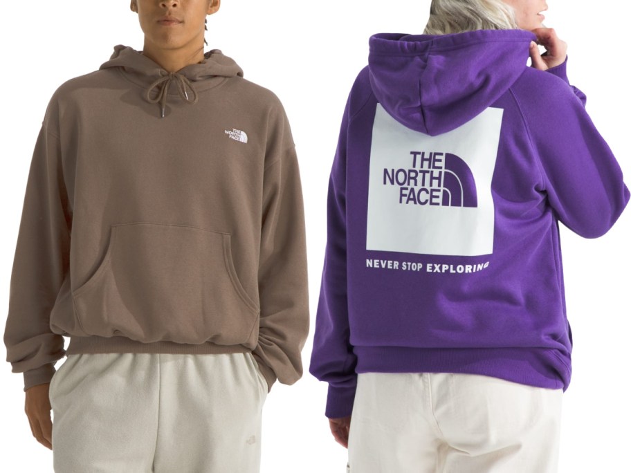 The North Face brown and Purple hoodie