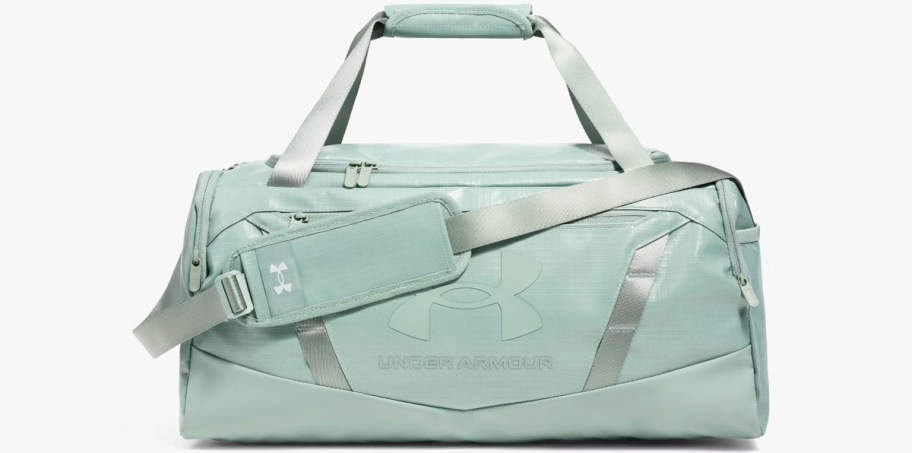 mint green under armour duffle bag