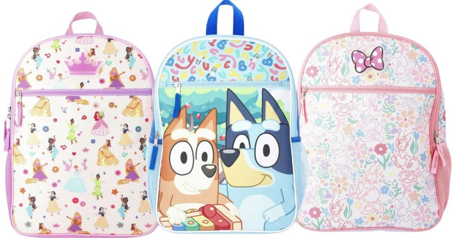 3 Walmart Disney Character Backpacks