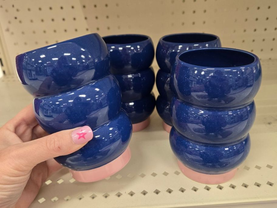blue Room Essentials 14oz Wavy Tumbler in hand in store