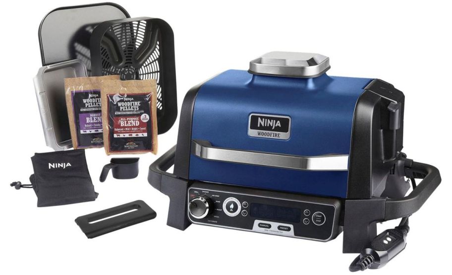 ninja woodfire grill shown with accessory bundle