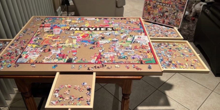 Puzzle Table w/ Drawers & Cover Just $39 Shipped for Amazon Prime Members (Reg. $52)