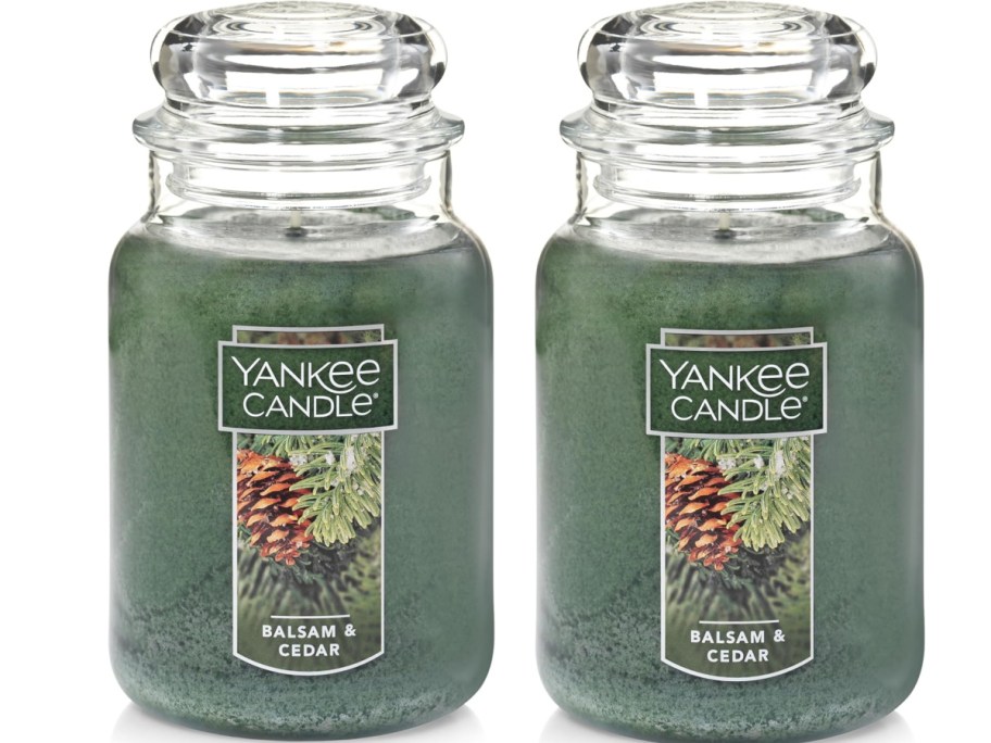 stock image Yankee Candle 22oz Large Jar Single Wick Candle - Balsam & Cedar