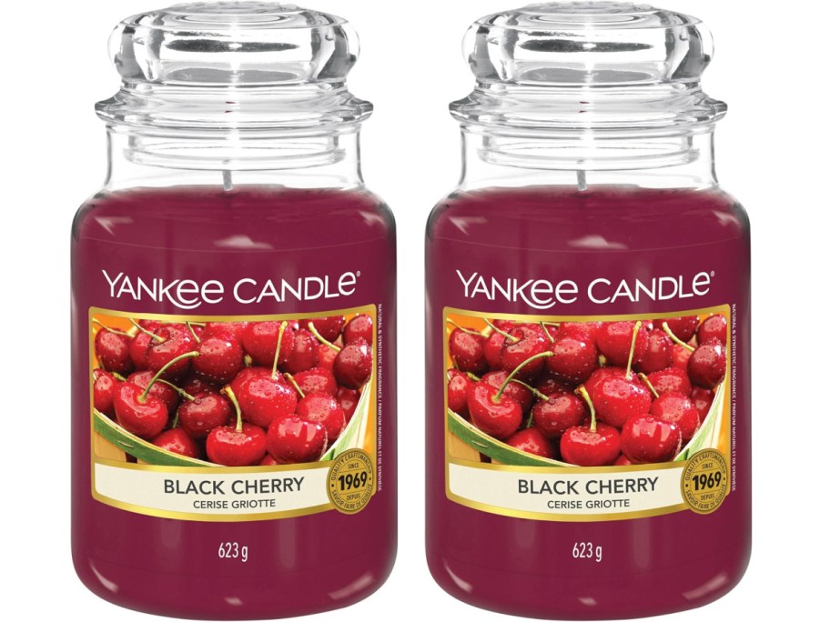 stock image Yankee Candle 22oz Large Jar Single Wick Candle - Black Cherry