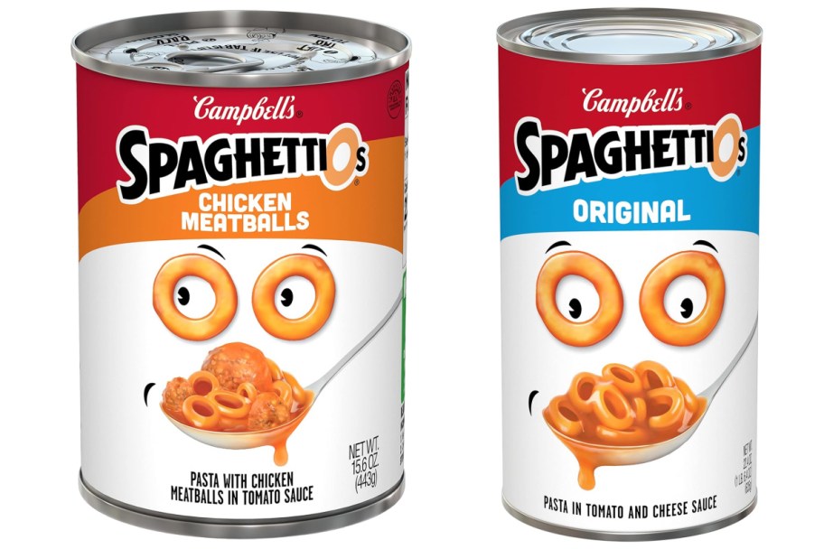 stock image of SpaghettiOs cans in different flavors-4