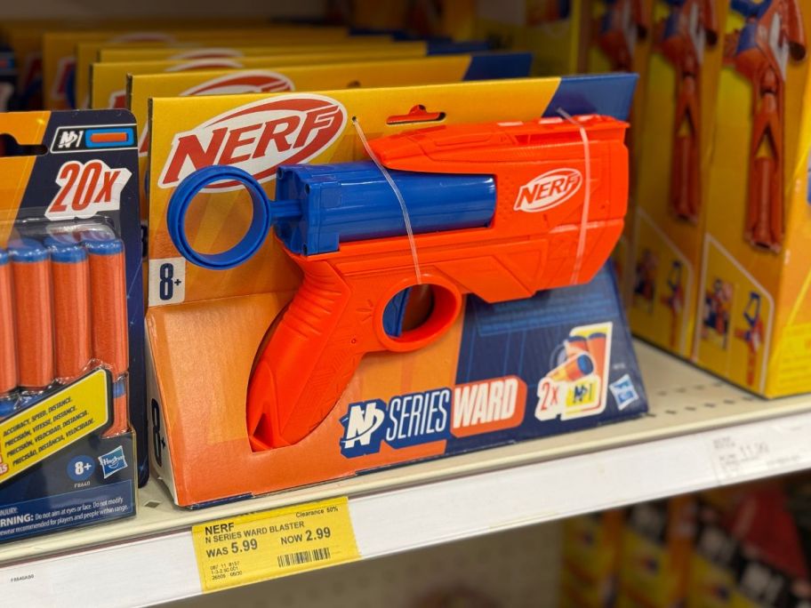 NERF N Series Ward Blaster on shelf in store