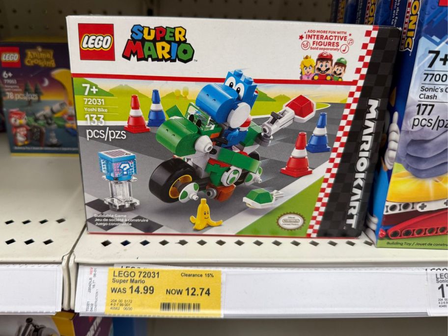 LEGO Super Mario Yoshi Bike box on shelf in store