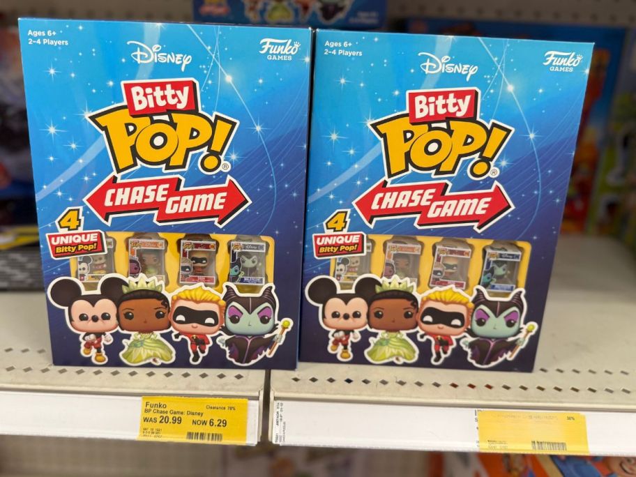 Funko Pop Chase Game boxes on shelf in store
