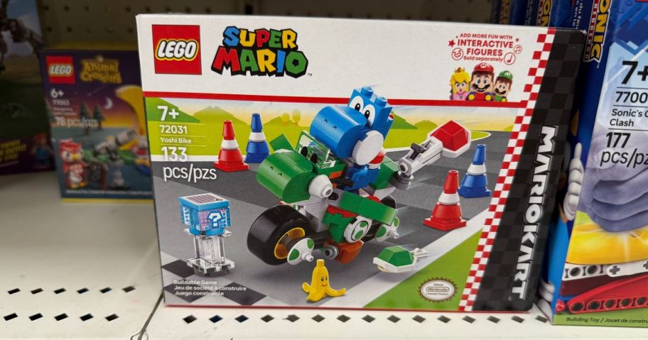 LEGO Super Mario Yoshi Bike box on shelf in store