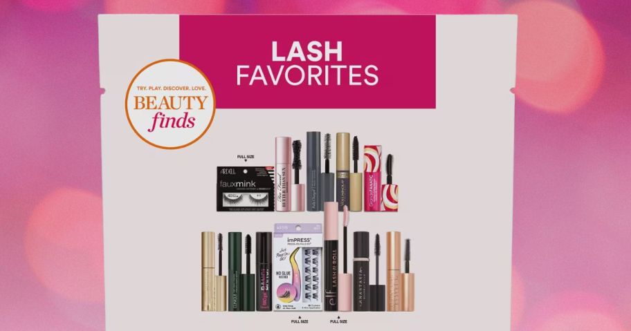ULTA Lash Favorites box against pink background