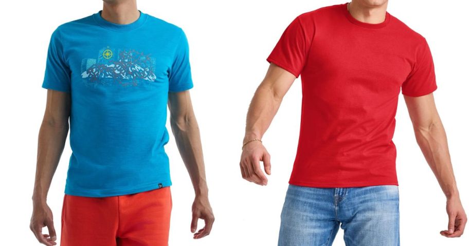 two men wearing t-shirts