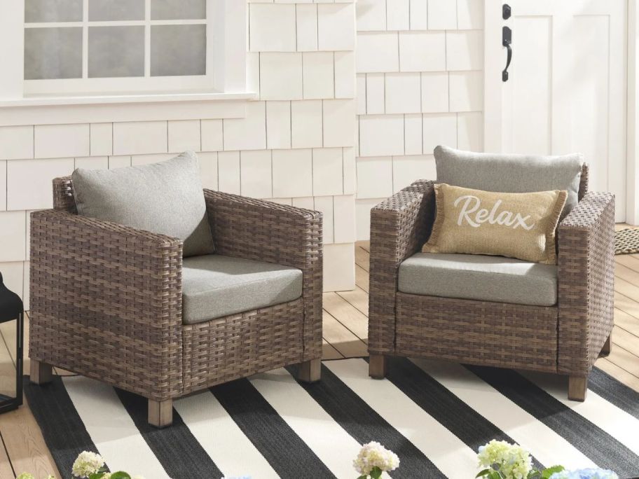 Better Homes & Gardens Brookbury Club Chair 2-Pack on patio