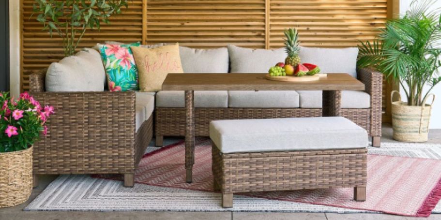 Walmart Wicker Patio Furniture Dining Set w/ Covers – WAY Less Than Designer Pricing!