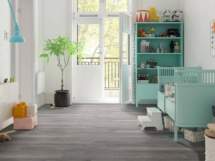 A&A Surfaces Urban Ash 6 x 48 Glue Down Luxury Vinyl Plank Flooring 