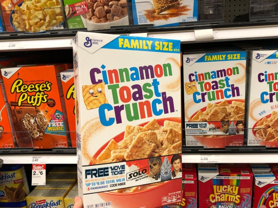 Cinnamon Toast Crunch Cereal 18.8oz in hand in store