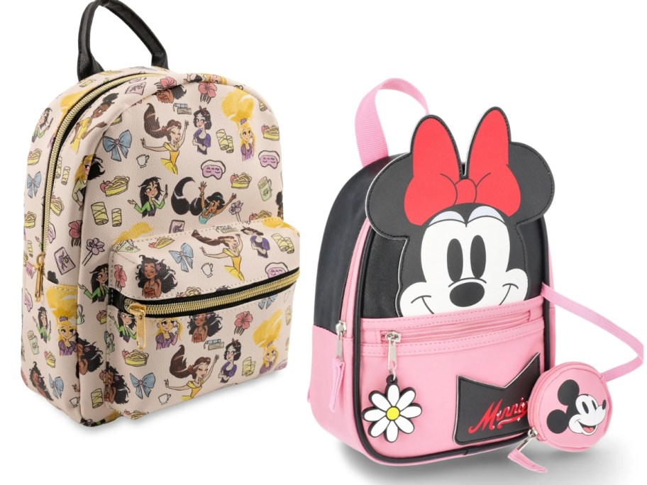 disney princess and minnie mouse printed mini backpacks