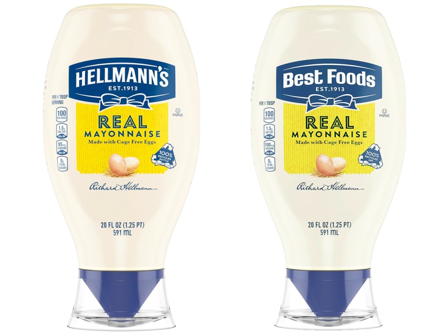 Hellmann's and Best Foods Mayonnaise 20oz Squeeze Bottles
