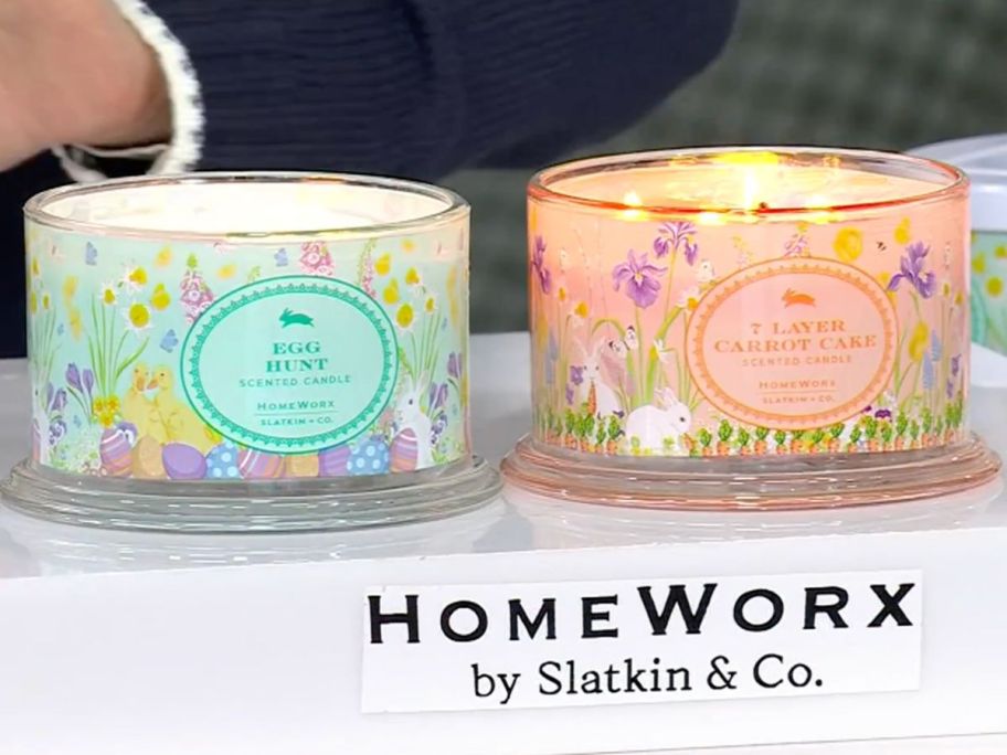 two Homeworx by Slatkin Easter candles