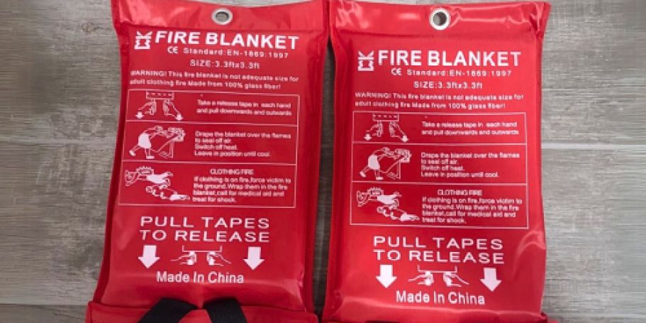 TWO Emergency Fire Blankets Only $9.49 on Amazon (Faster Than a Fire Extinguisher!)