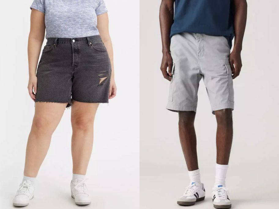 2 people wearing Levi's Shorts