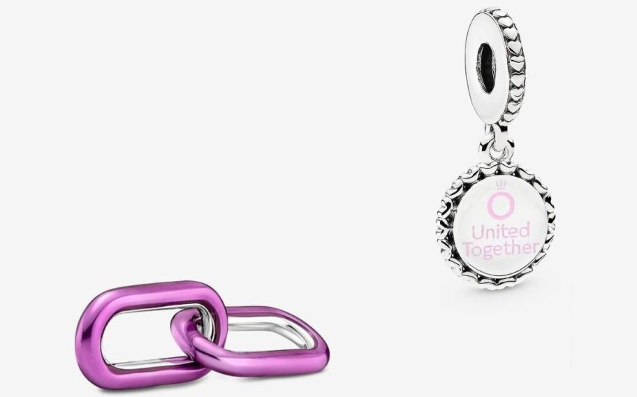 Stoack images of a pandora link and charm