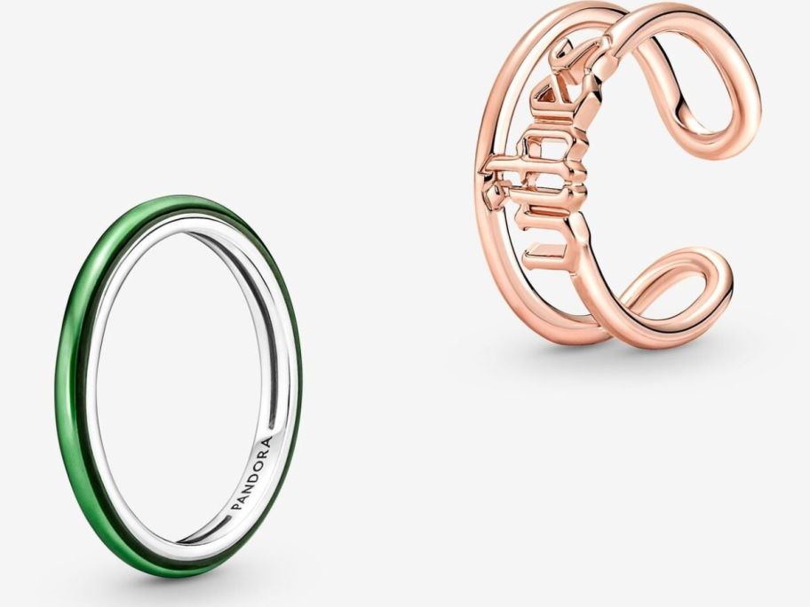 Stock images of two pandora rings