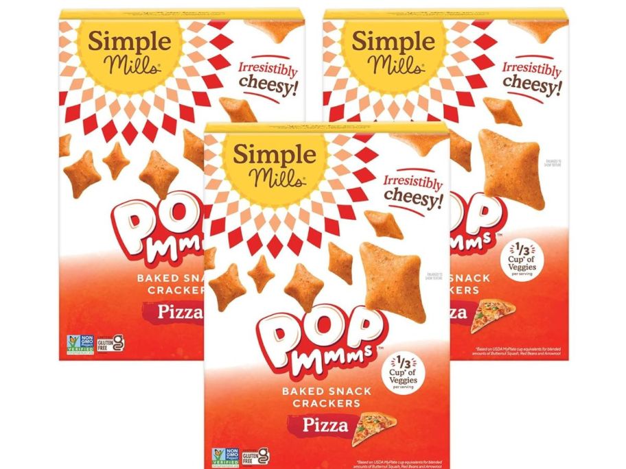 Simple Mills Pop Mmms Pizza Baked Snack Crackers 3-Pack