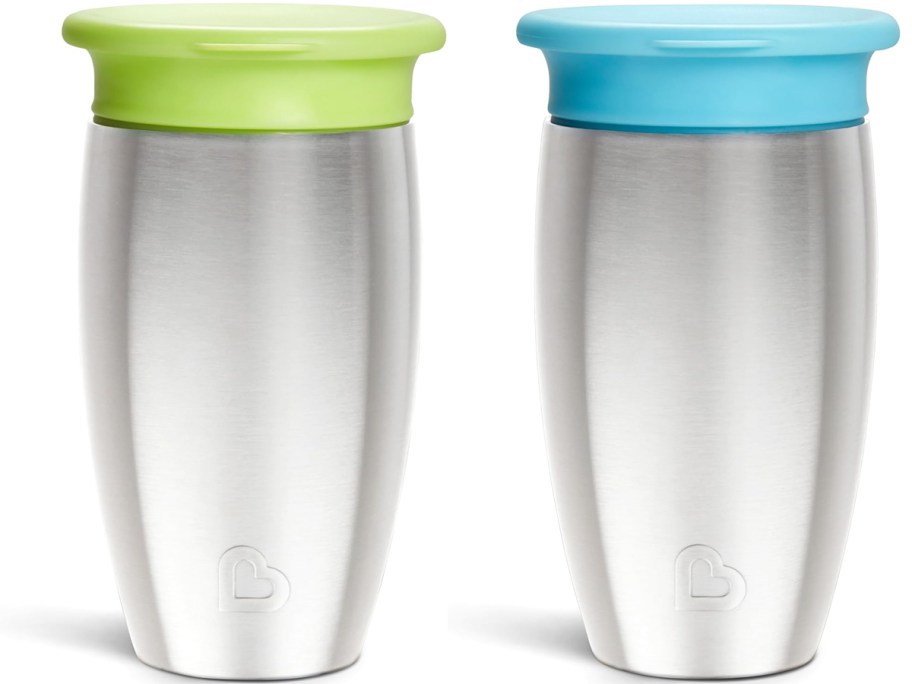 Stainless Steel Munchkin Cups in blue or green