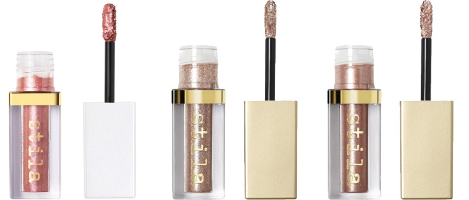 three opened tubes of stila liquid eyeshadows