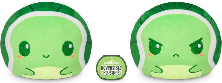 A green TeeTurtle Reversible Turtle 4" Plush