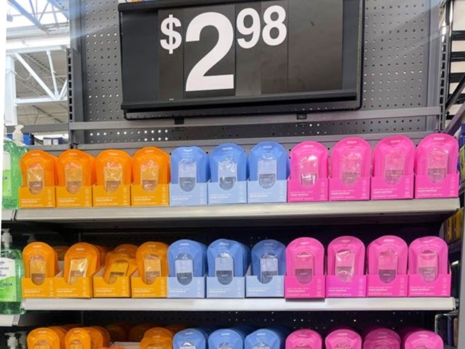 in store display of Touchland Sanitizers at Walmart