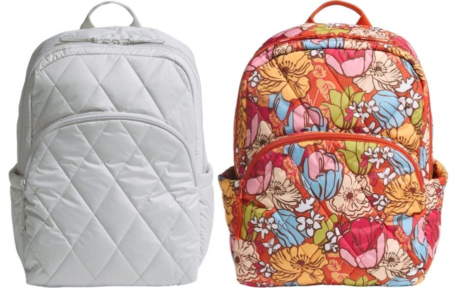 two quilted backpacks
