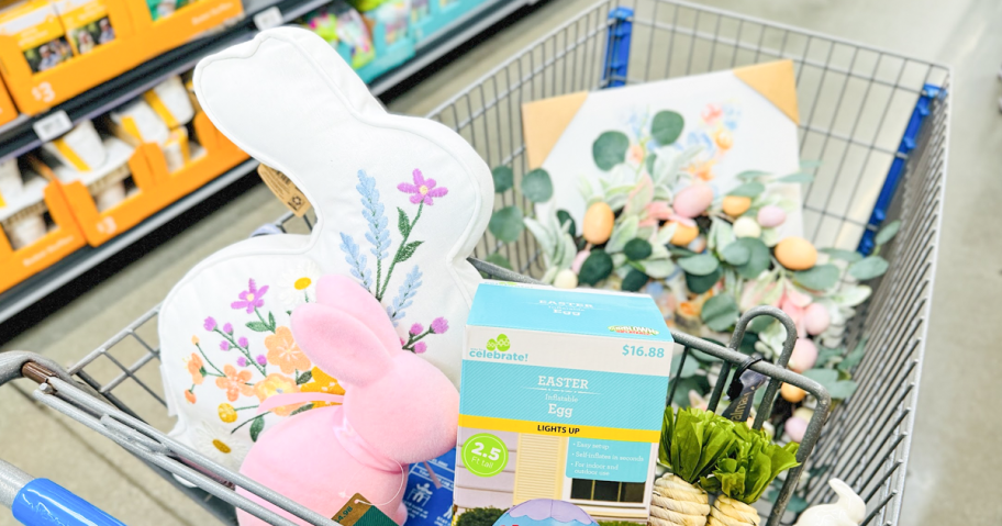Walmart Shopping Cart with Easter items