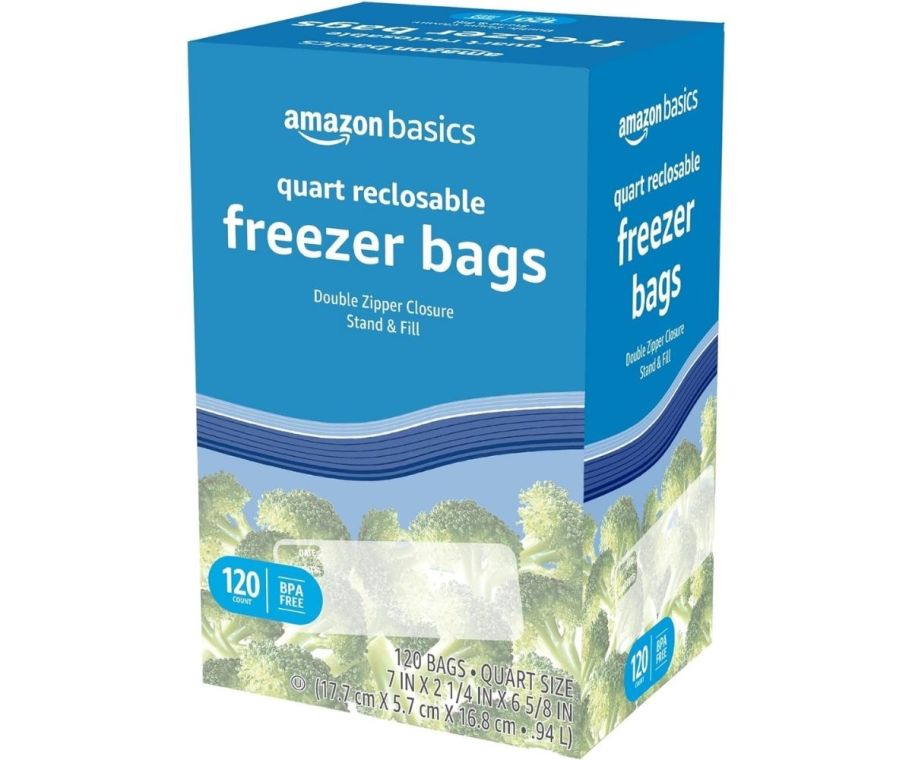 a box of quart size freezer bags