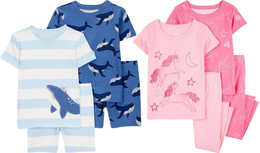 two kids 4 piece pajama sets