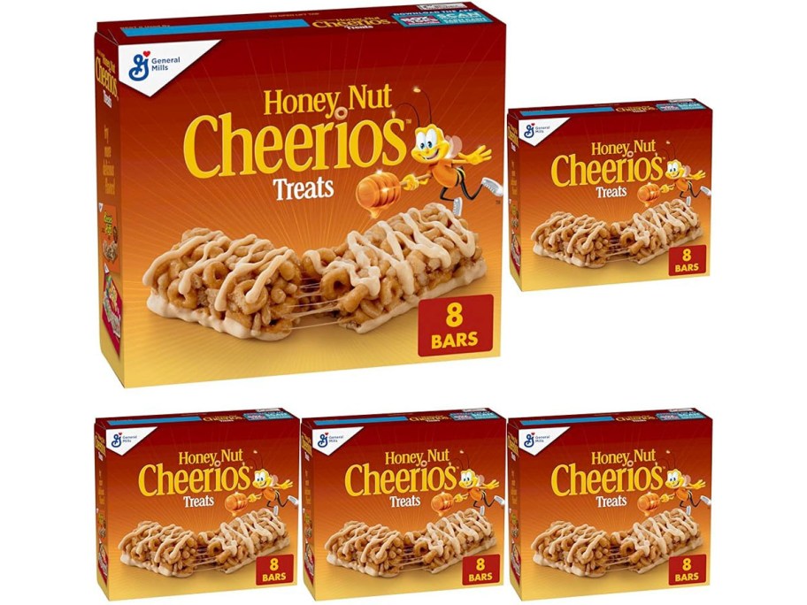 5 boxes of honey nut cheerios treats 