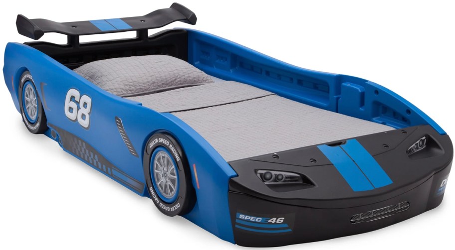 blue and black delta car bed 