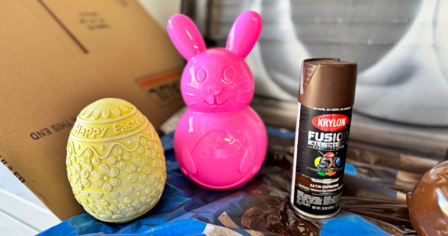 dollar tree easter decor and spray paint 