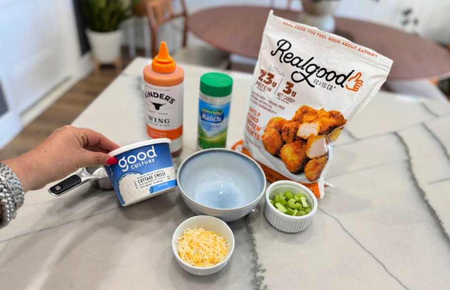 ingredients for buffalo chicken bowls