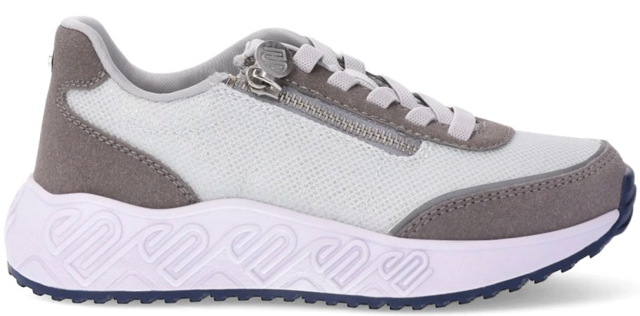 gray and white justice girls sneaker