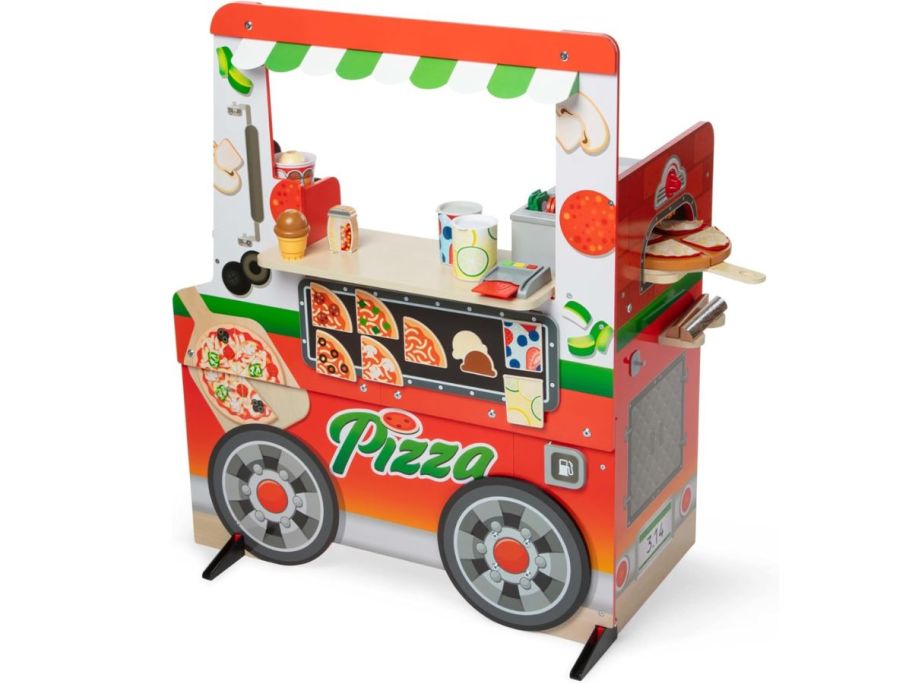 Melissa & Doug Wooden Pizza Food Truck Activity Center stock image