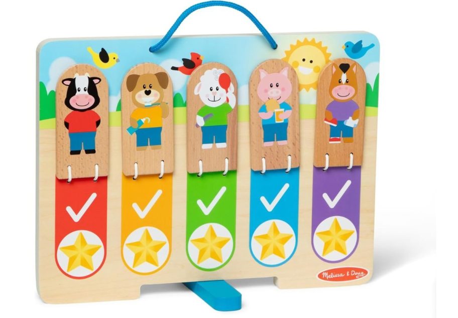 Melissa & Doug Wooden My Daily Day & Night Routines Chart stock image