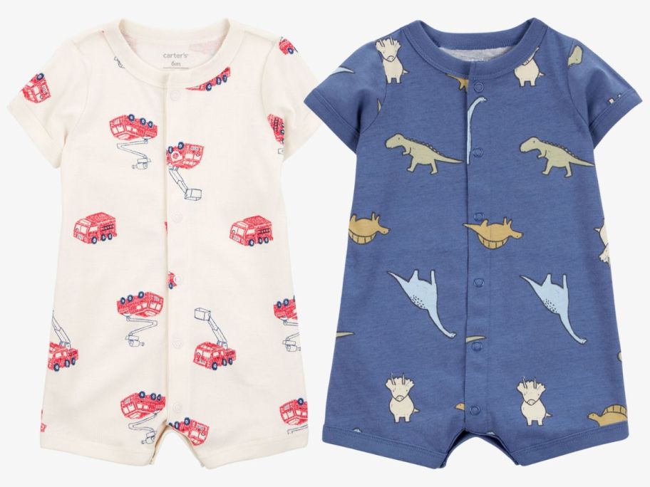 two carters baby rompers